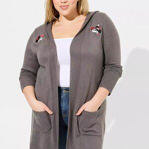 NEW Torrid Disney Mickey And Minnie Mouse Cardigan Hooded Sweater 1X (14-16)